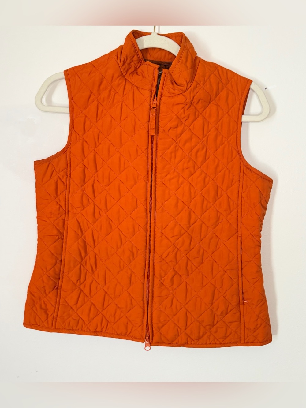 Relativity Quilted Orange Sleeveless Zip-Up Vest